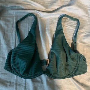 Hollister Deep Teal Ribbed Bikini Top
